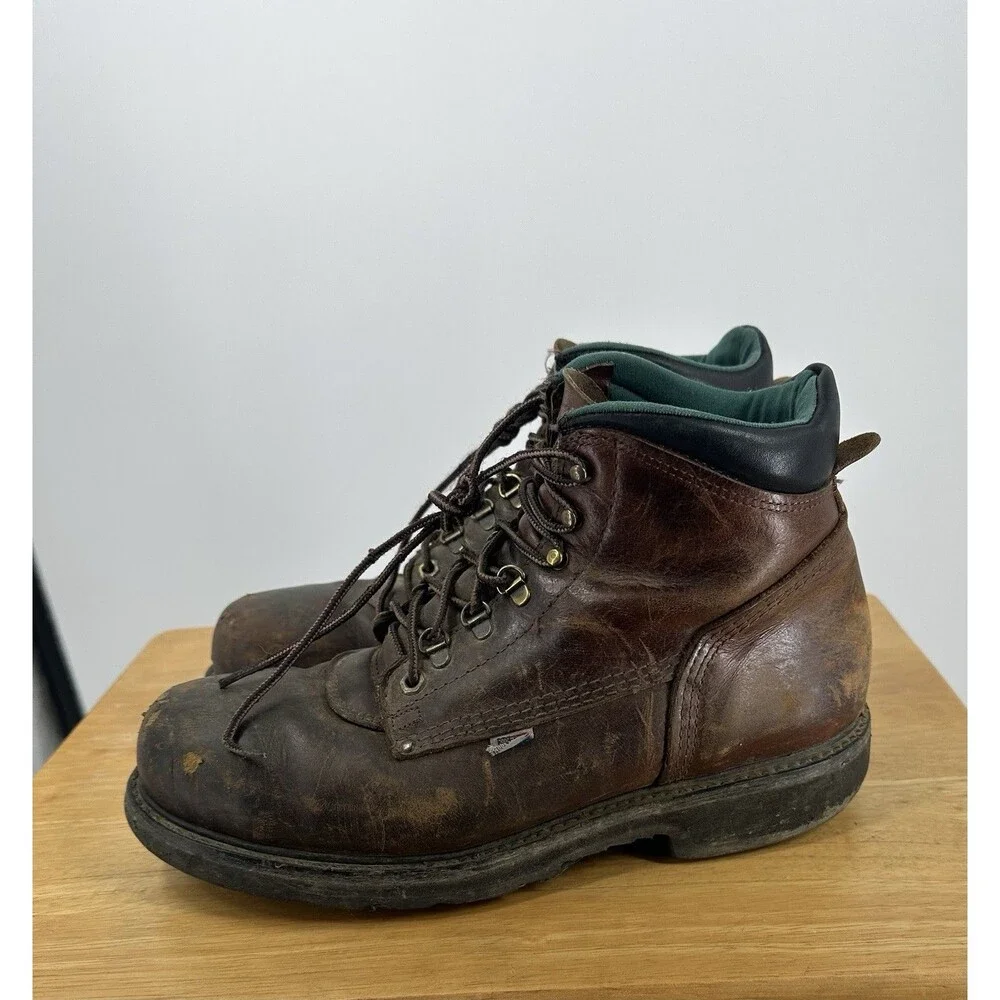 Carolina Boots Mens Size 11 Brown Leather Union Made USA Steel Composite Toe